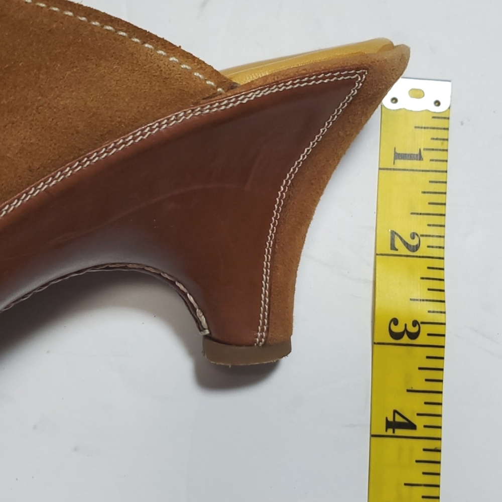 COLEHAAN SANDAL WITH CLOSED TOE SIZE 8 1/2 CARAMEL COLOR GOOD CONDITION - Picture 15 of 16